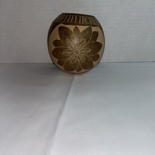 Etched coconut shell - etched,