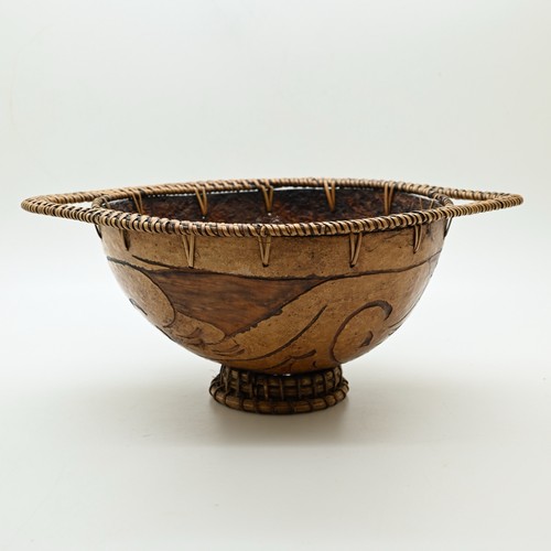 Carved coconut art hand made - hand,
