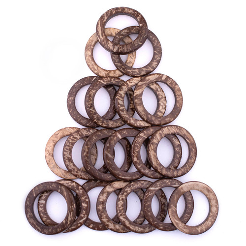 Natural coconut shell ring - natural,