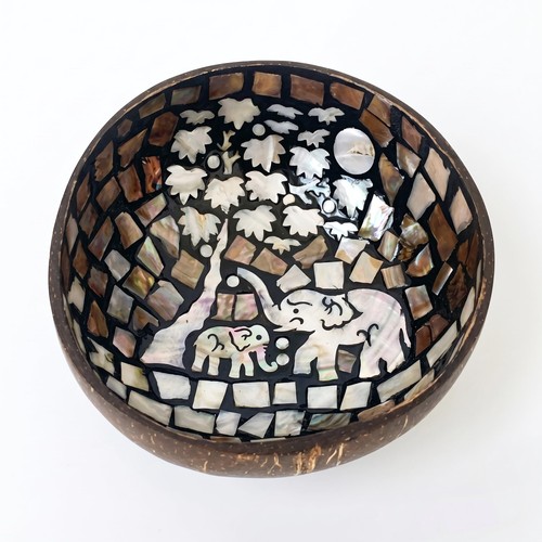 Coconut shell bowl trinket - shell,