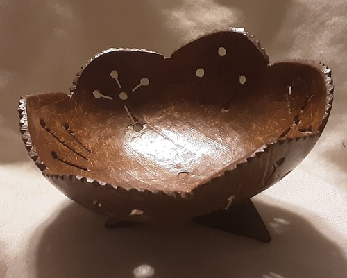 Vintage handcarved coconut - vintage,