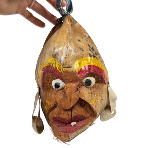 Vintage hand carved coconut - vintage,