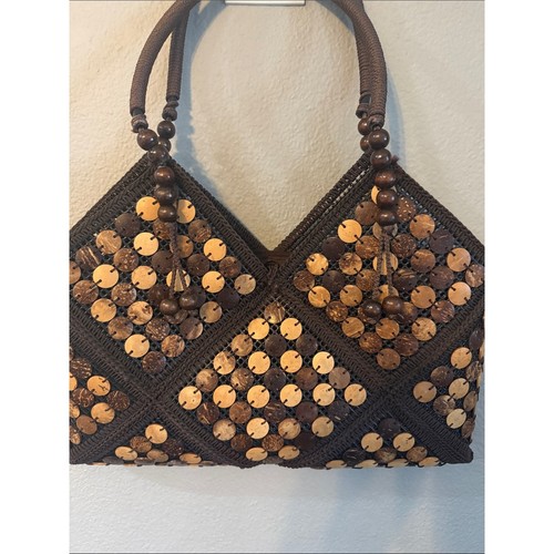 Boho coconut shell shoulder - coconut,