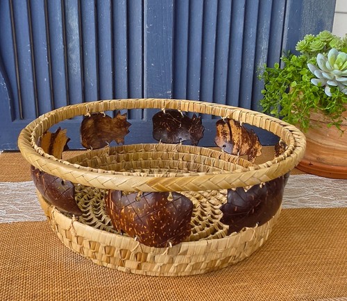 Vintage hand woven seagrass - hand,