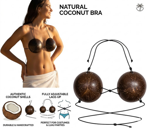 Real coconut shell bra - real, with